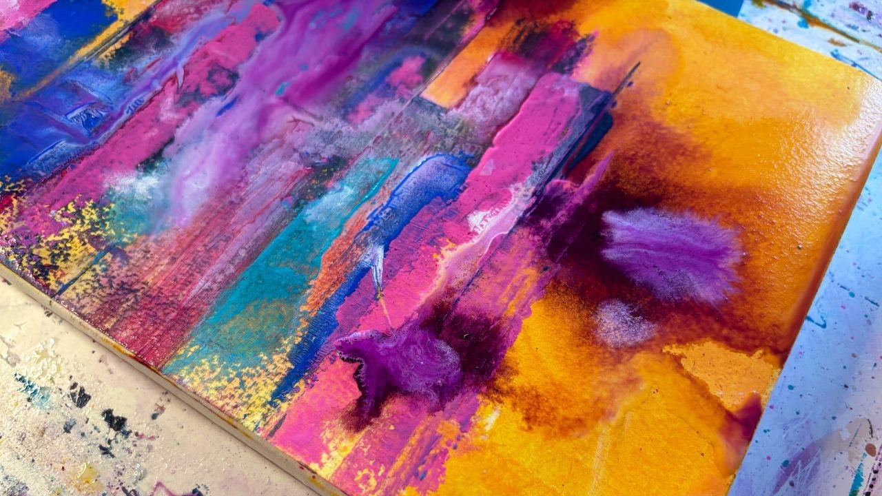 How To PAINT EASY Abstract Art On Paper: Simple Acrylic Painting Techniques