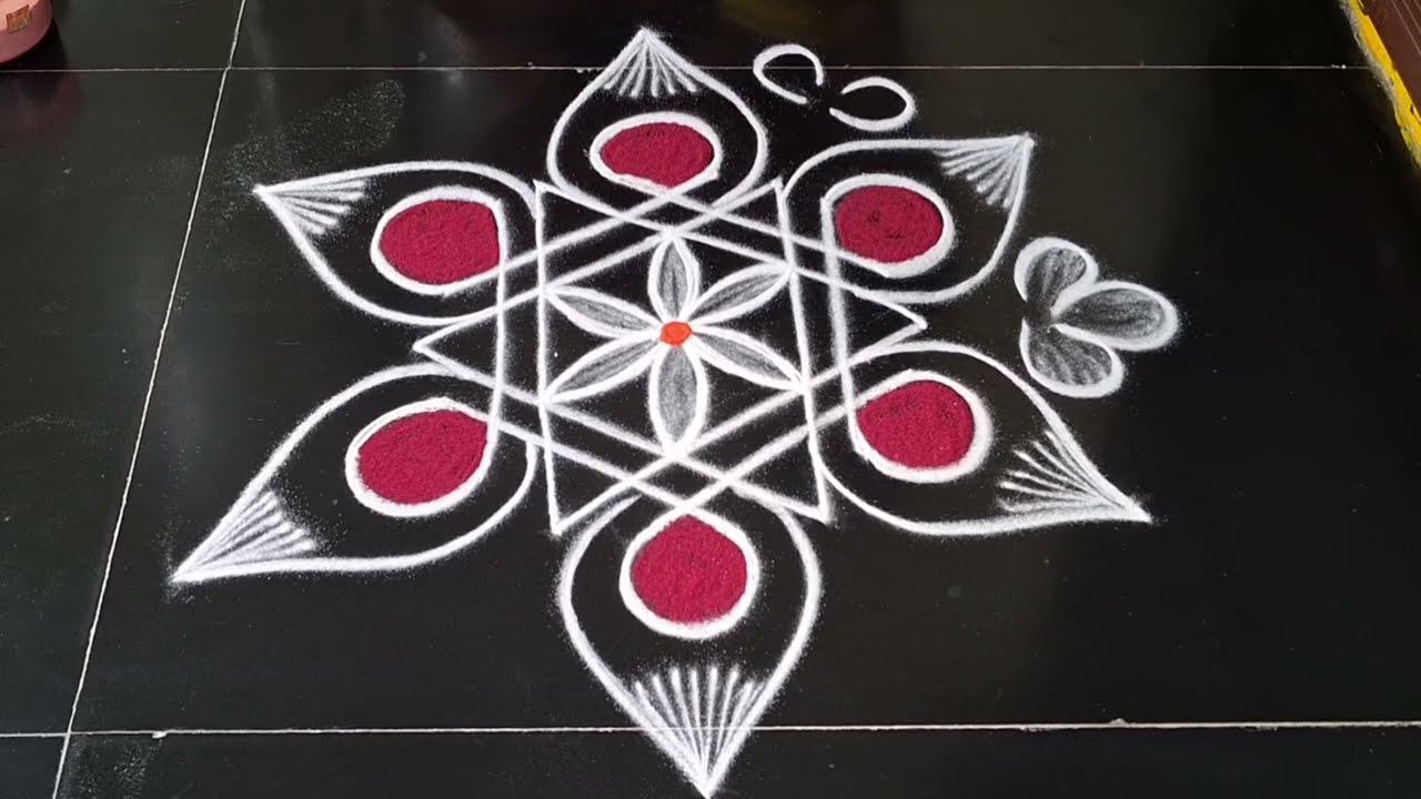 Rangoli//rangoli design//simple rangoli//daily rangoli//kolam//muggulu//kolam design//easy rangoli 