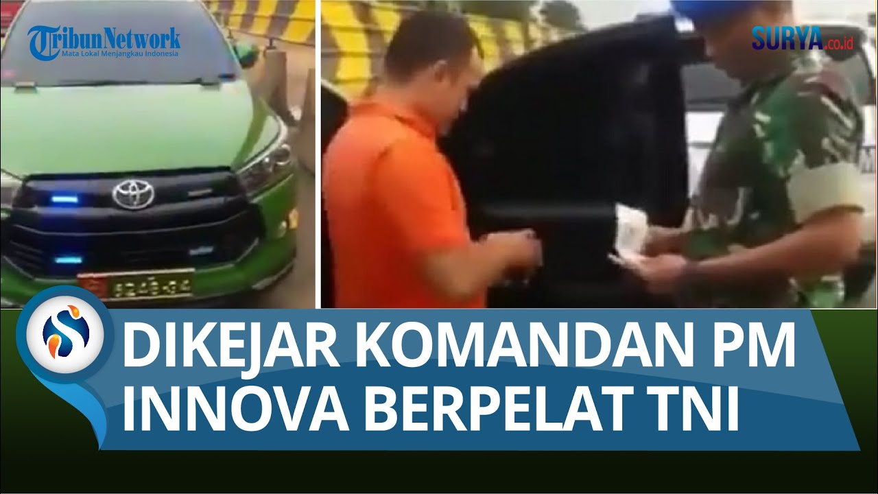 UGAL-UGALAN DI TOL, Innova Berplat TNI Gunakan Sirine dan Lampu Strobo Dikejar Denpom