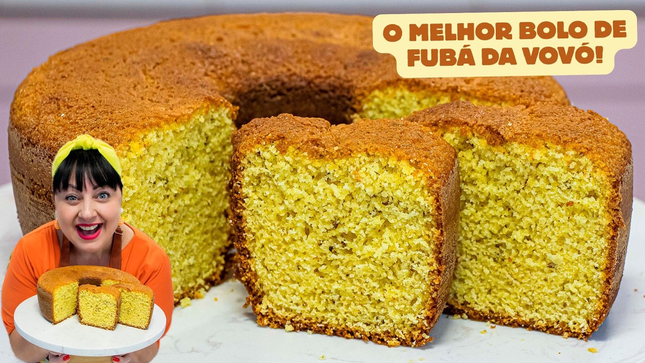 BOLO DE FUBÁ COM ERVA DOCE DA VOVÓ! RECEITA CLÁSSICA E DELICIOSA DE BOLO SIMPLES
