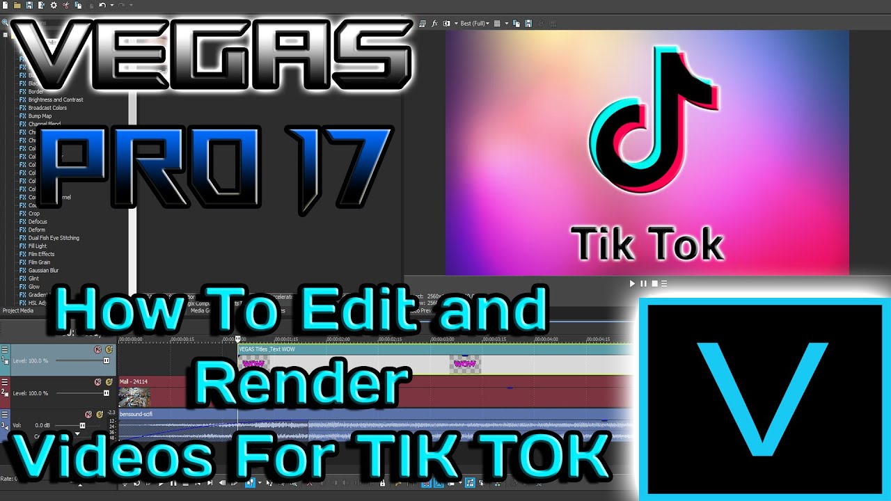 Учебное пособие по Vegas Pro 17 | Как редактировать и рендерить видео для TIK TOK