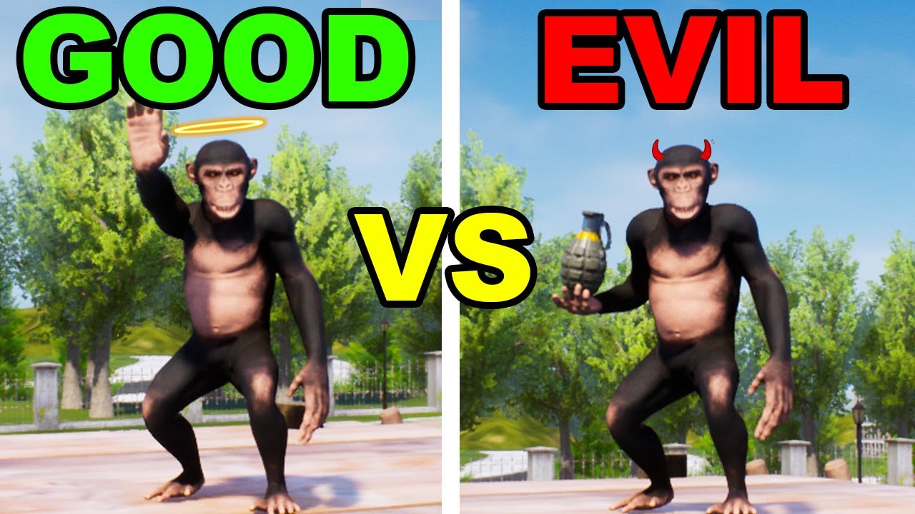 GOOD MONKEY VS EVIL MONKEY ROLEPLAY in ZOOKEEPER SIMULATOR