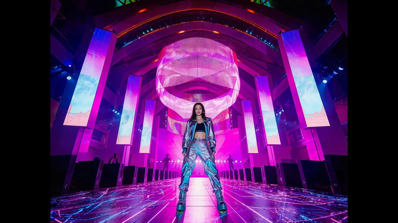 Blue Cathedral of Strobe Techno Trance Rave EDM Music