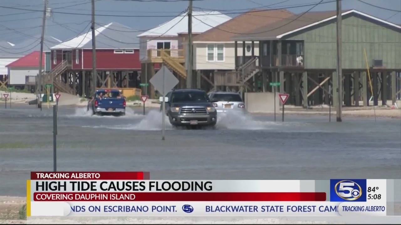 Flooding on west end of Dauphin Island