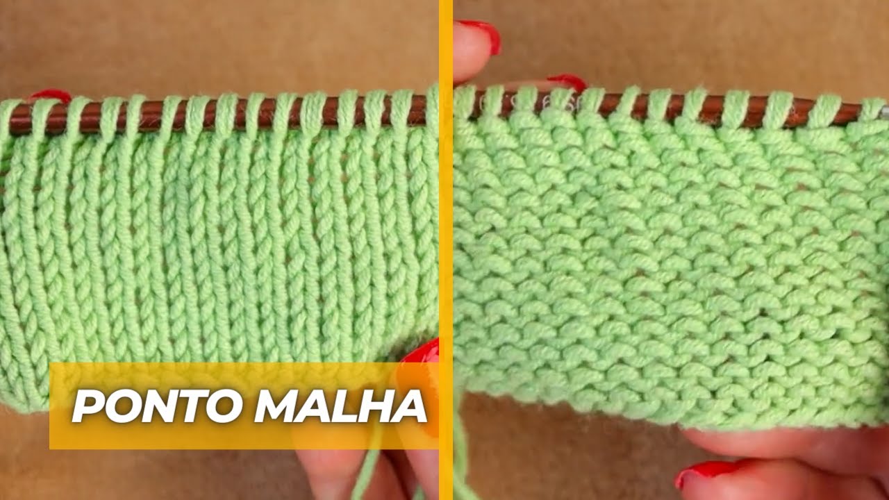 COMO FAZER O PONTO MALHA | TRICÔ PARA INICIANTE | (PASSO A PASSO) - Marcyh Moda