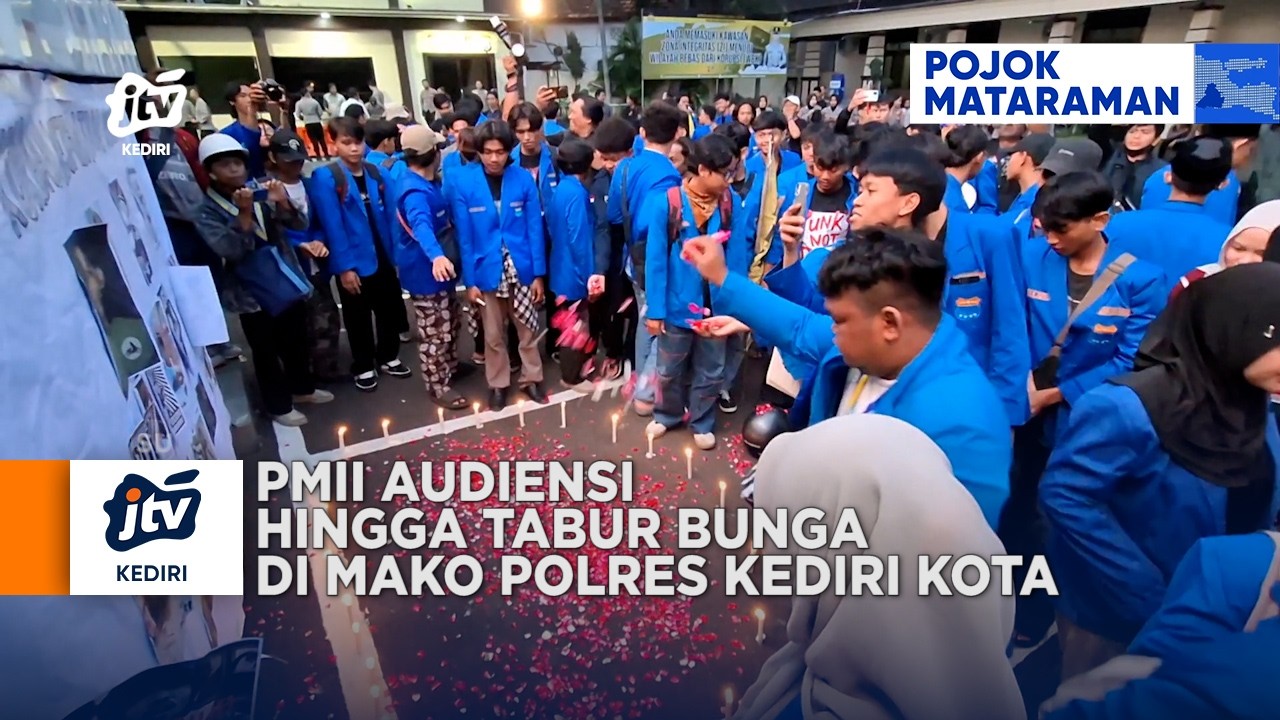 KEDIRI - PMII Audiensi Hingga Tabur Bunga Di Mako POLRES Kediri Kota