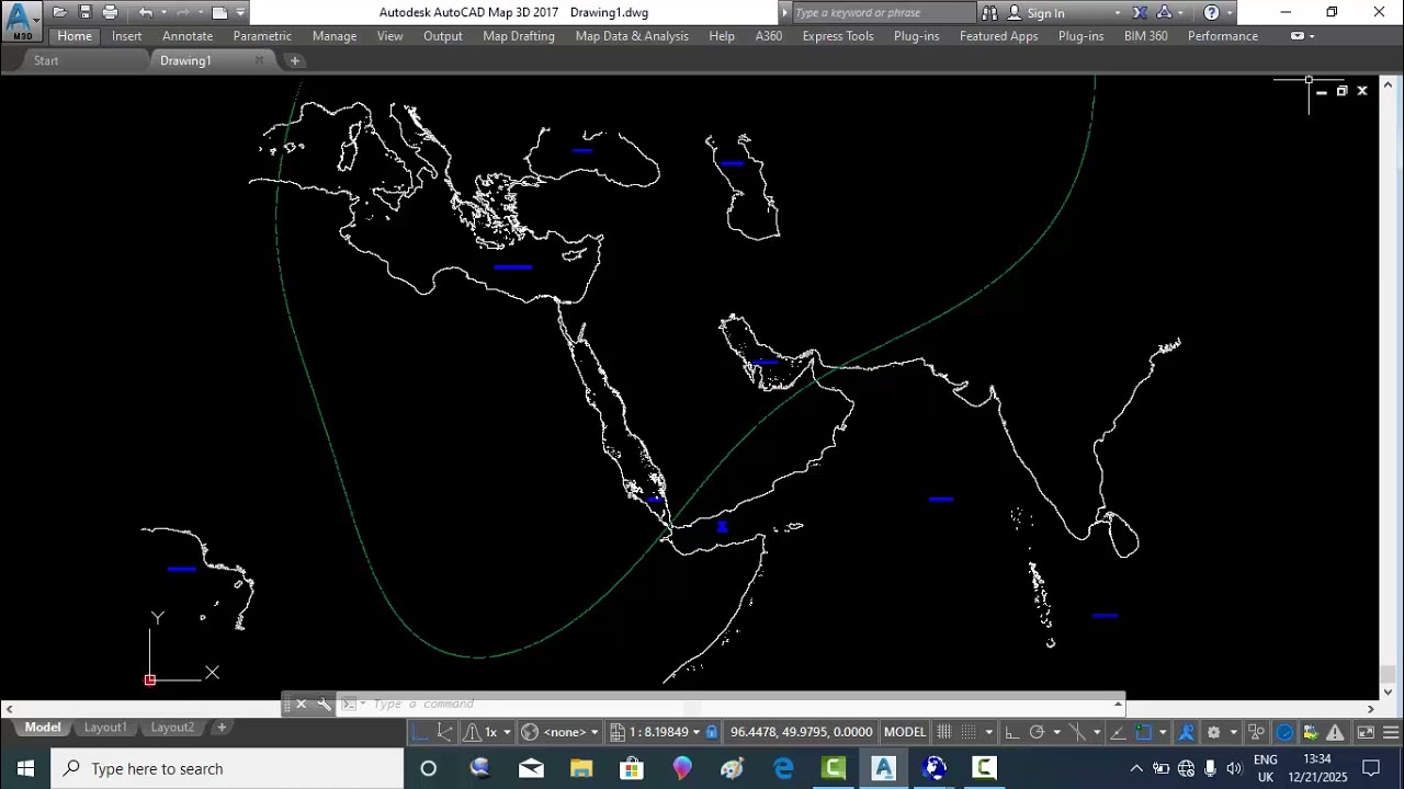 Aviation. Sky Route Program for Producing En Route Chart (Isogonic lines 2) Part 3