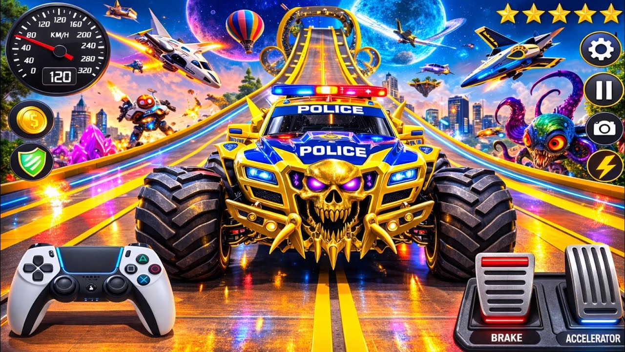 🚨 Monster Truck Mega Ramp Extreme Racing Mega Ramp Extreme Stunts 🤯 Insane Crash Stunt (Part 3)