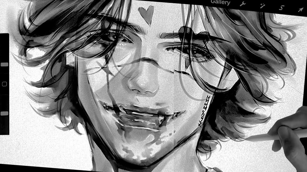 ✍🏻 SATISFIED DIGITAL ART [ ACHROMATIC COLOR ] - CUTE VAMPIRE ✍🏻
