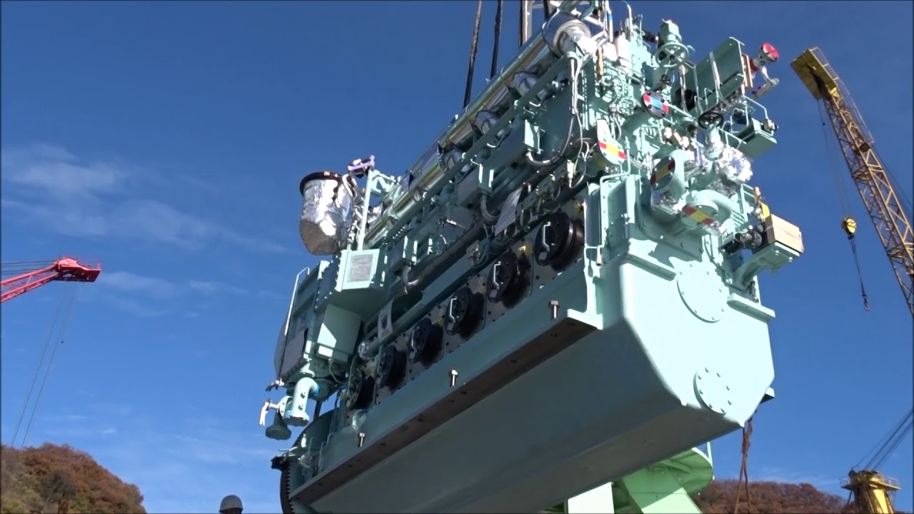内航貨物船・松浦新船型 「第一福吉丸」 逆転機～主機搭載（34）