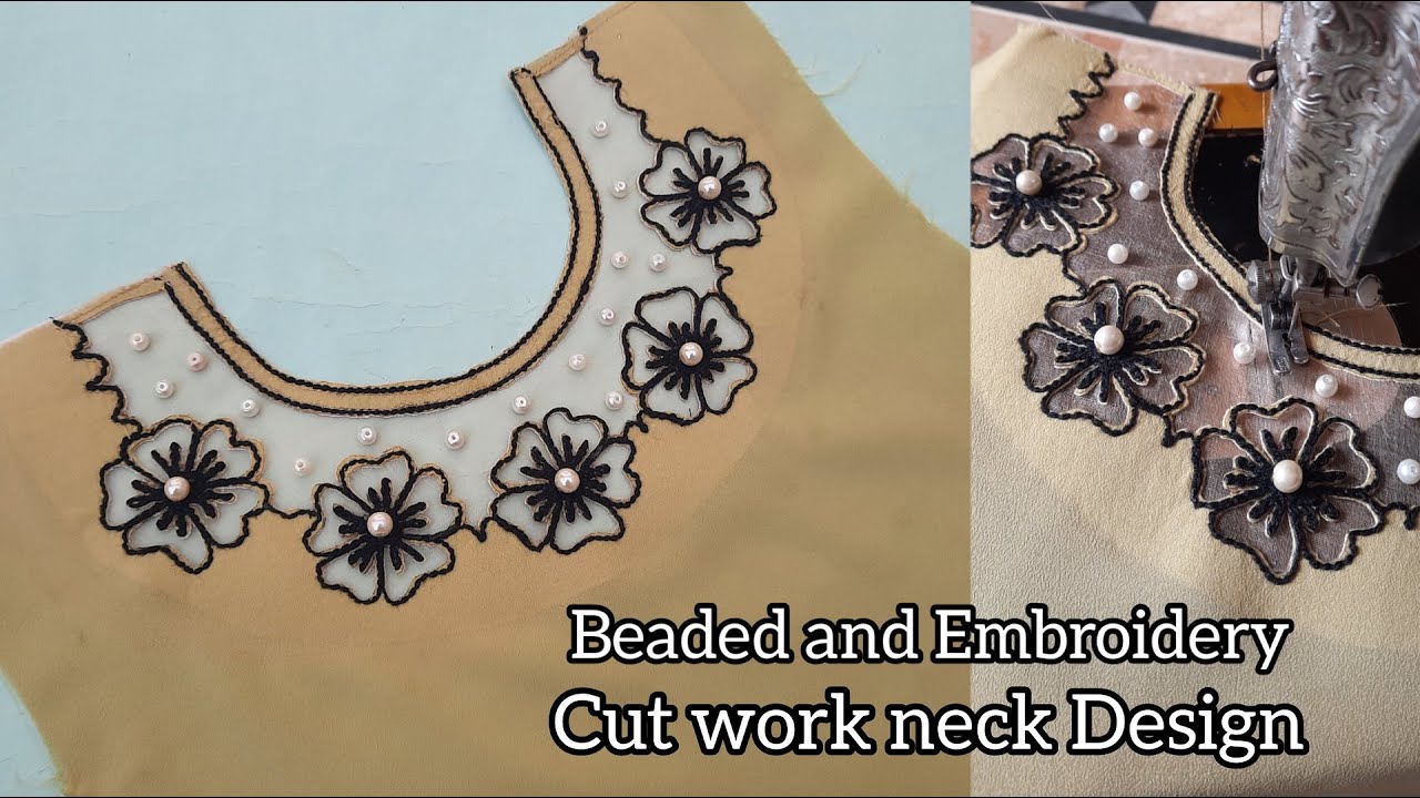 Neck Cut Work design Cutting and stitching | Round neck cutwork design| Sewing tips and tricks