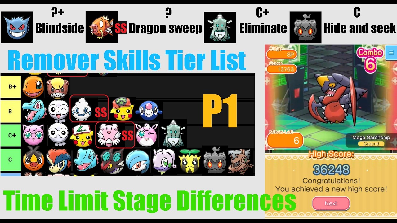 Skills Tier List Part 1: Pokemon / Disruption Removers \\ Ultimate Guide // Pokemon Shuffle