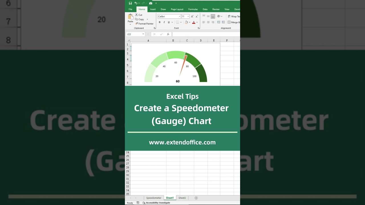 Excel Tips - Create a Speedometer (Gauge) Chart