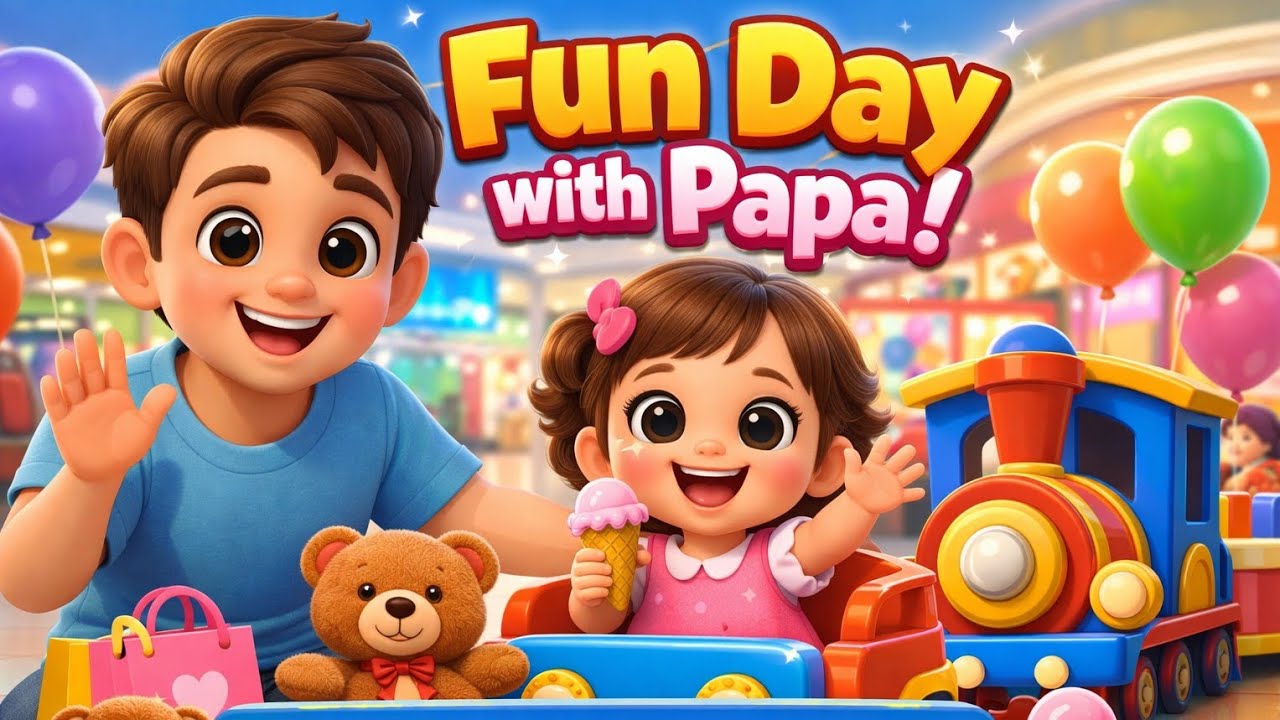 Fun Day with Papa 👶🛍️ | Baby Girl Mall Adventure Song | Preschool 3D Cartoon for Kids