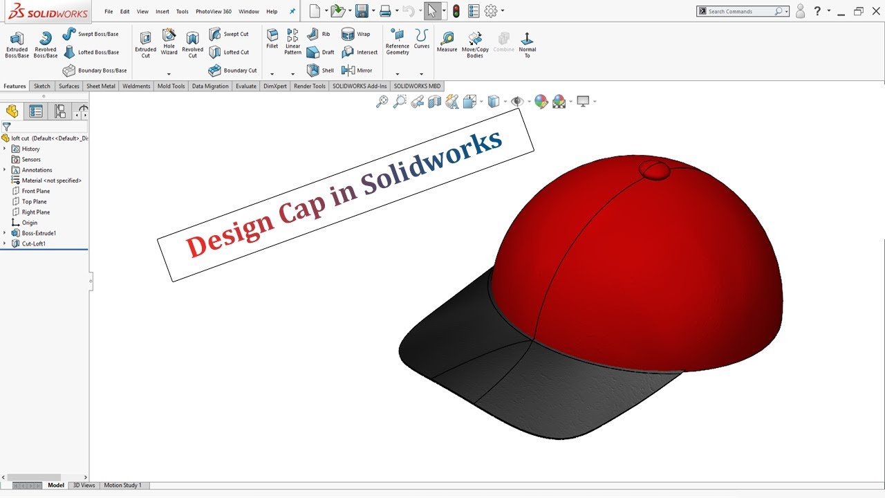 SolidWorks Tutorial | Design Cap in Solidworks