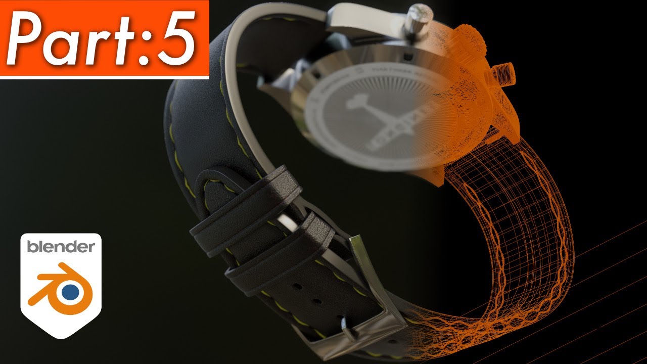 Blender | Hard Surface Realistic 3D Modeling Longines Avigation Bigeye Watch Strap & Stitches Part 5