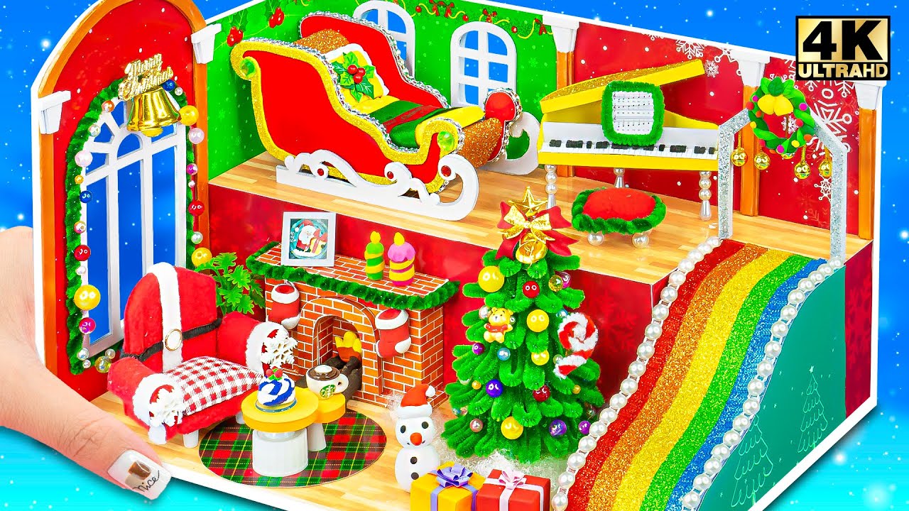 DIY Amazing Christmas House Idea with Cardboard and Christmas Tree Decoration ❤️ DIY Miniature House