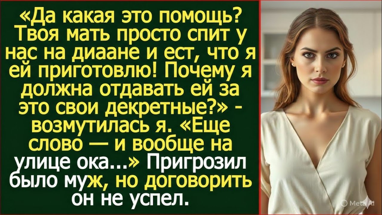 Твоя мать просто спит у нас на диване. Почему я должна отдавать ей за это свои декретные?