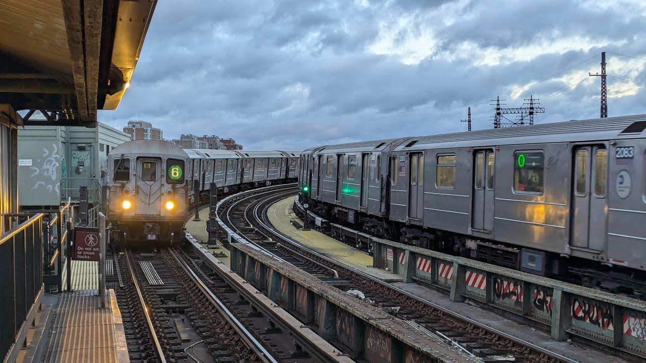 IRT Pelham Line: R62A (6) Train PM Rush Hour Action at Whitlock Av