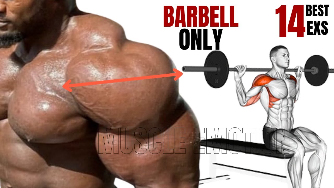 14 BEST SHOULDERS WORKOUT WITH  BARBELL ONLY AT HOME OR  AT GYM