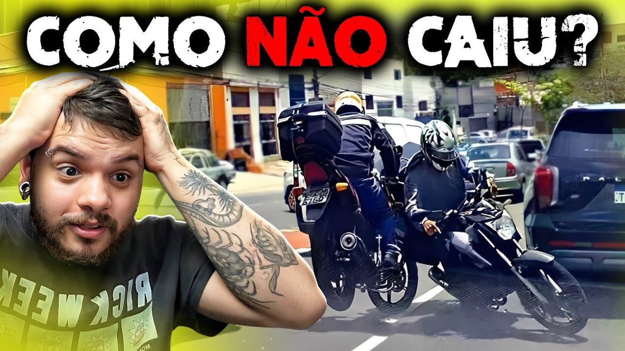 Como ele não caiu????? - SUSTOS DE MOTO (EP. 240)
