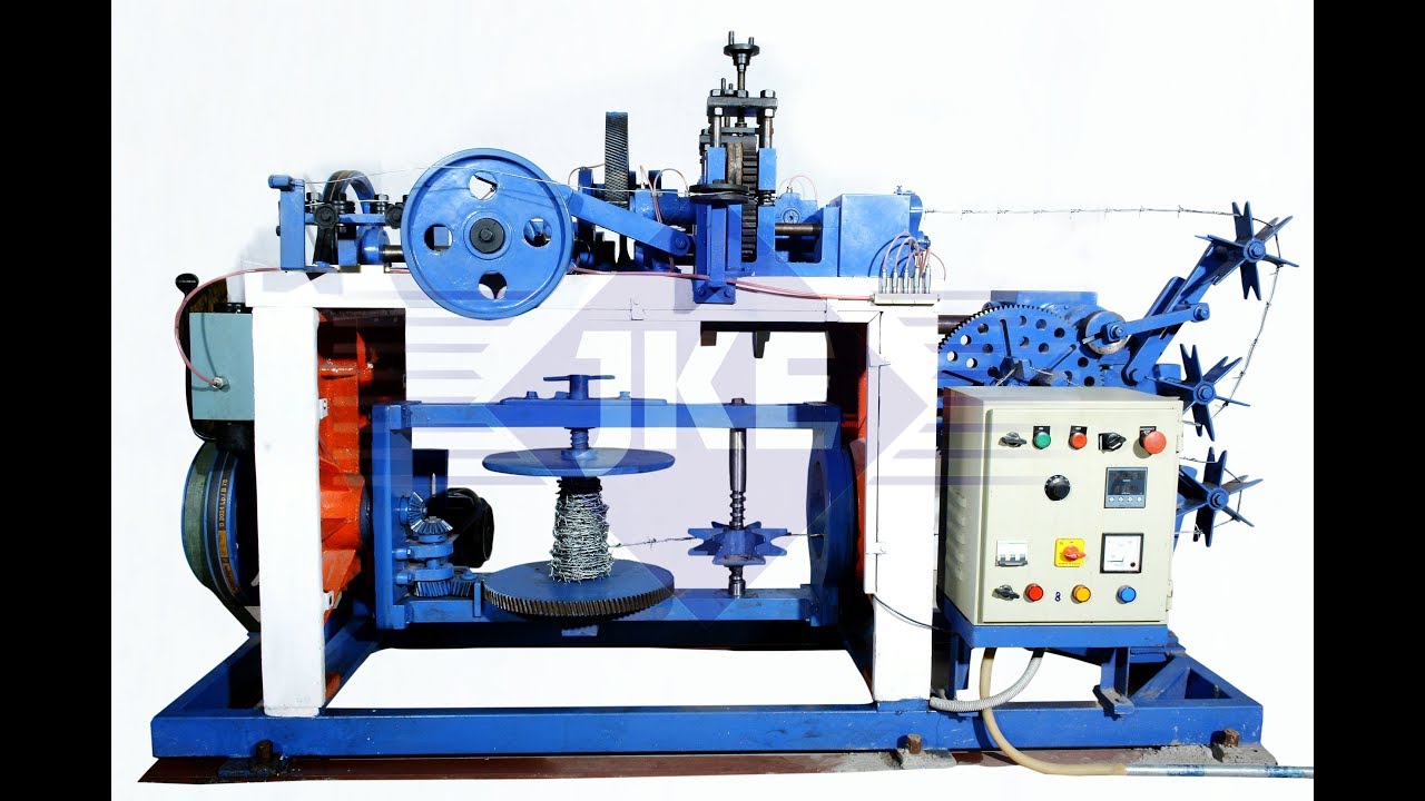 Barbed wire making machine