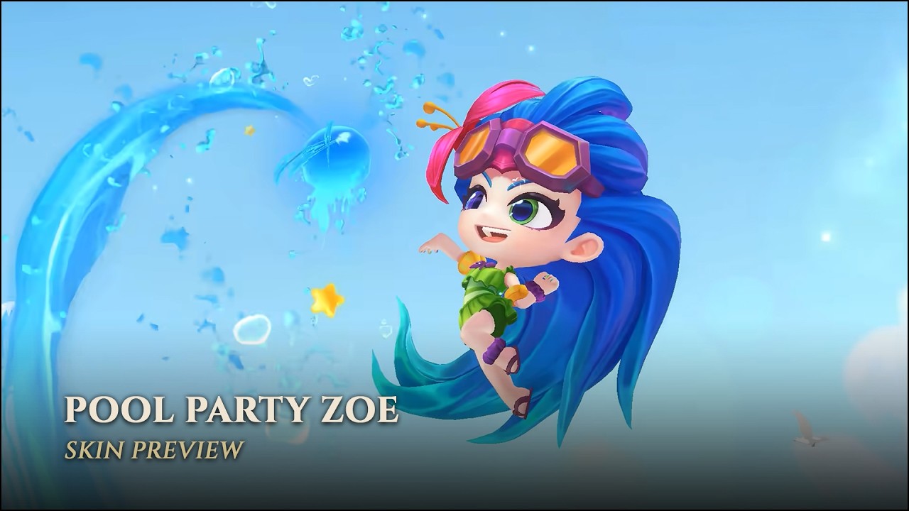 Pool Party Chibi Zoe Preview &ndash; Teamfight Tactics: Golden Spatula