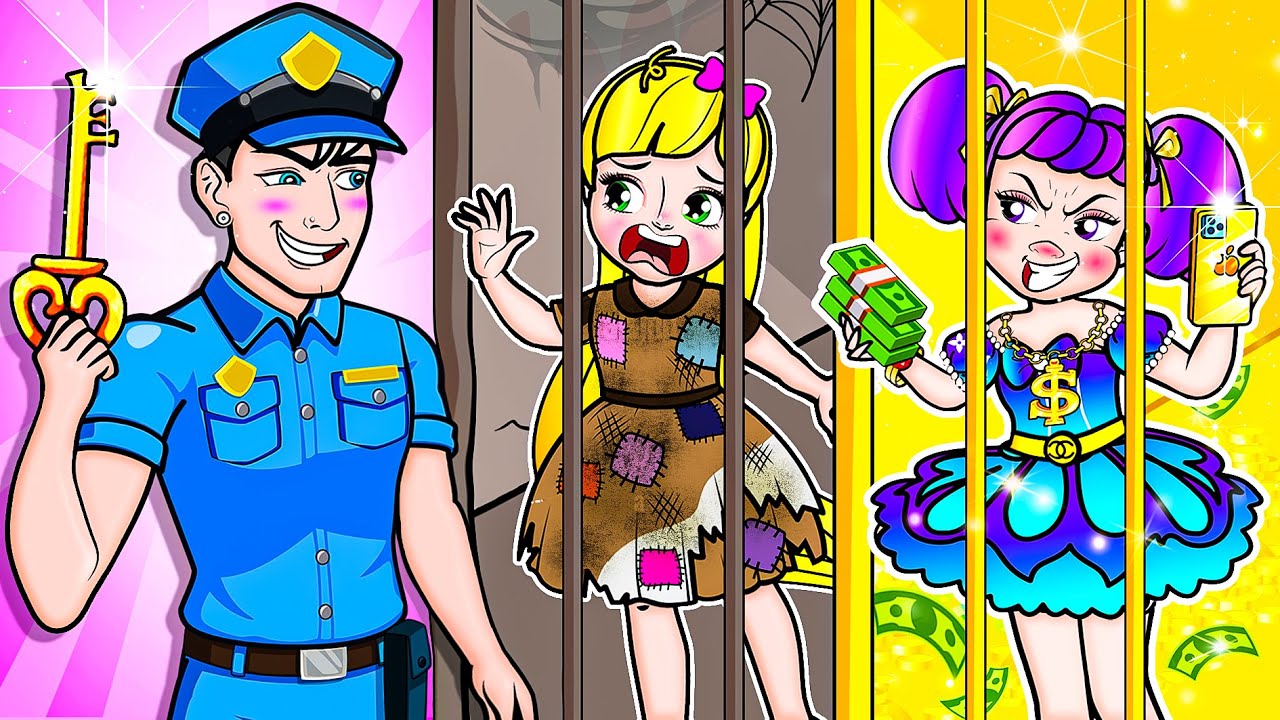 [🐾paper dolls🐾] Poor vs Rich Friend in Prison and Cute Kitten | Rapunzel Family