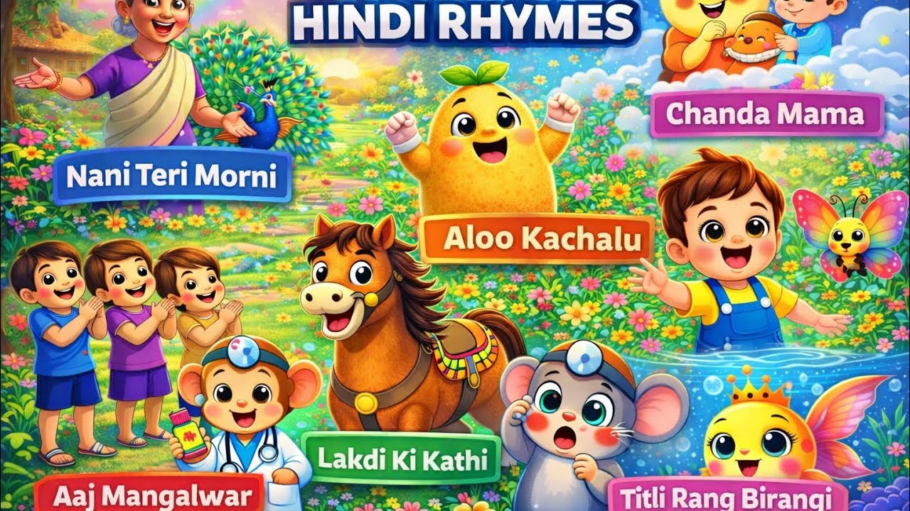 Top 7 Hindi Rhymes for Kids | Hindi Nursery Rhymes Collection