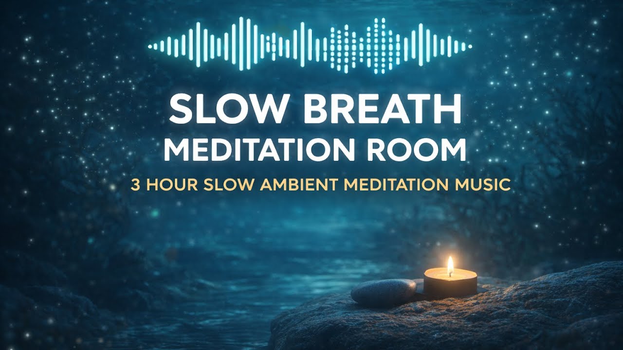 Slow Breath Meditation Room | 3 Hour Slow Ambient Meditation Music