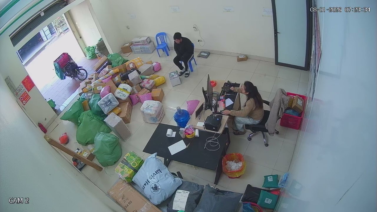 CCTV toàn trình quá trình xuống hàng nhập kho các đơn hàng BN HUB chuyển về ngày 8/1/2026