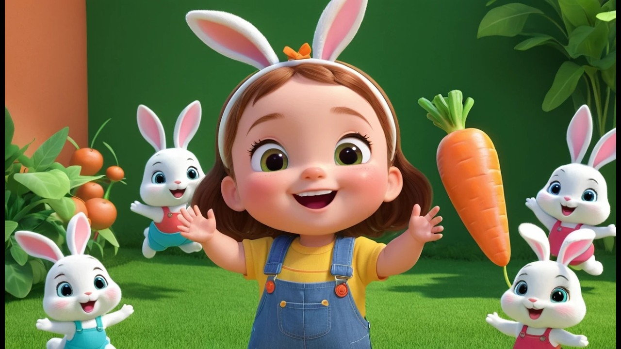 Ten Baby Bunnies 🐰 Giant Carrot Challenge 🥕 | Fun Counting and Farm Animal Song for Kids | Playful