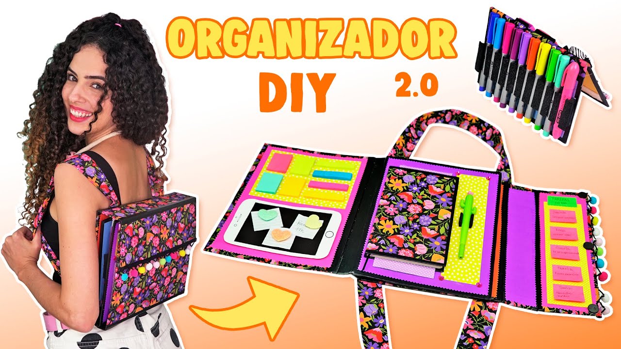 DIY PASTA ORGANIZADORA DE MATERIAL ESCOLAR 2.0 | Paula Stephânia