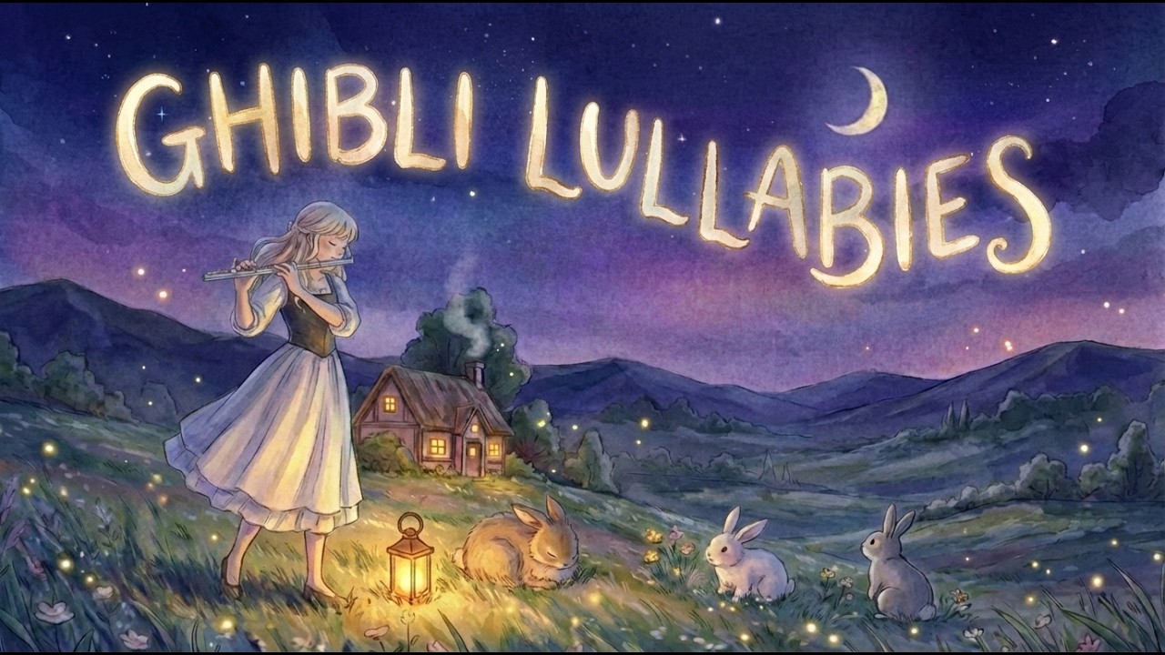 3 Hour Relaxing Night Music 🌌 Ghibli Vibe (Calm Piano, Flute & Violin)