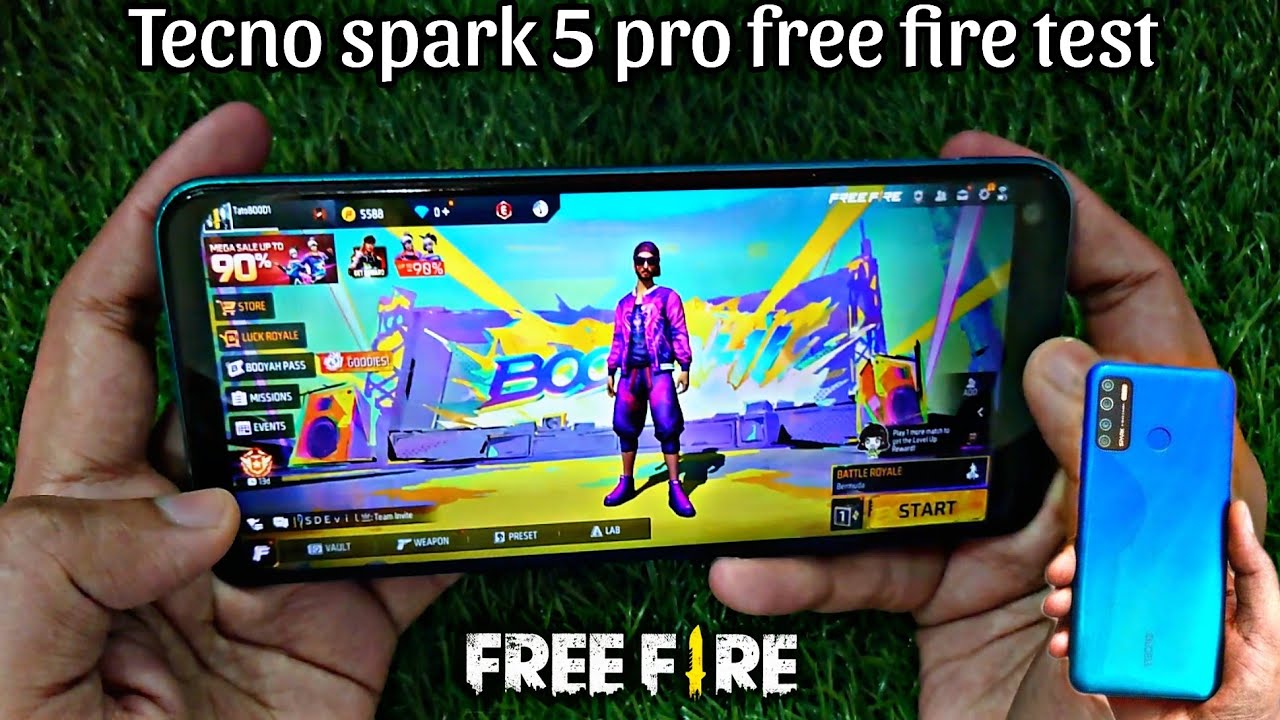 Tecno spark 5 Pro Free Fire Test | Mediatek MT6762D Helio A25