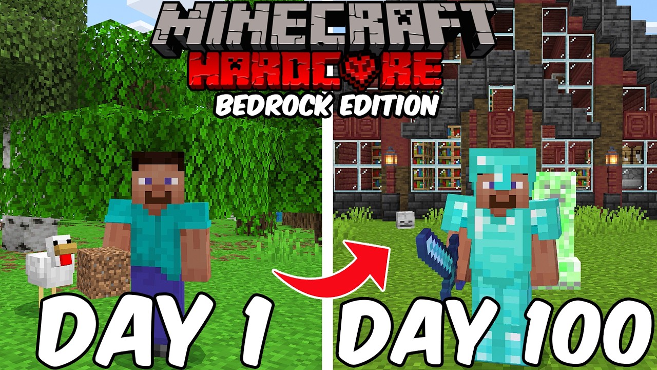 100 Days in Hardcore Minecraft Bedrock