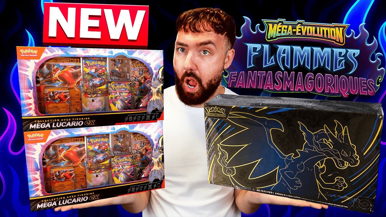 EXCLUE ! MEGA OUVERTURE COFFRET POKEMON MEGA 2 FLAMMES FANTASMAGORIQUES ! 
