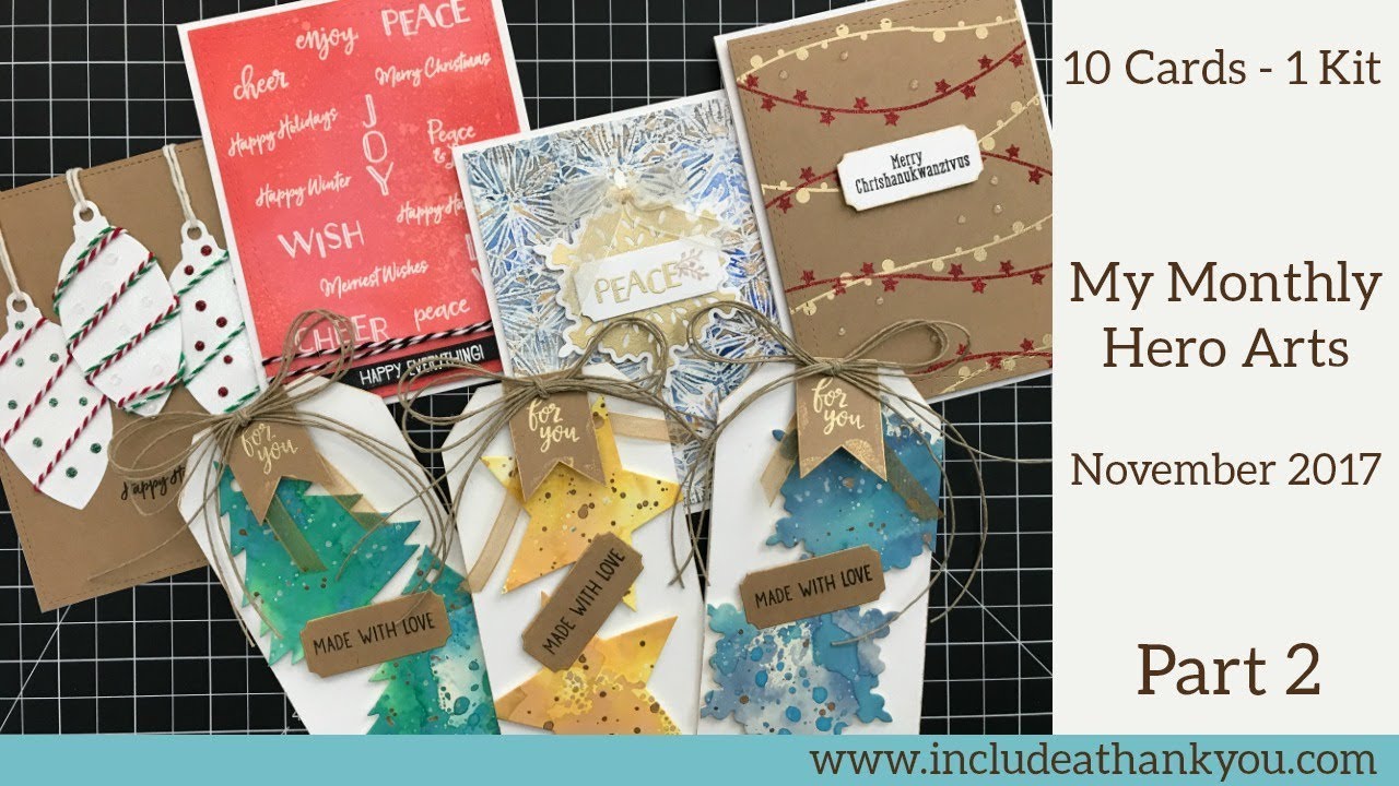 10 Cards - 1 Kit | Hero Arts Monthly Card Kit | November 2017 | Part 2