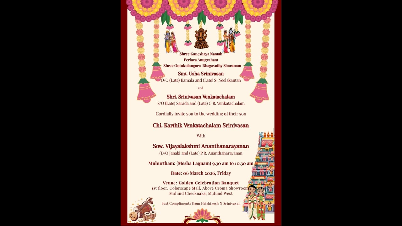 Wedding Ceremony Of Karthik with Vijayalakshmi