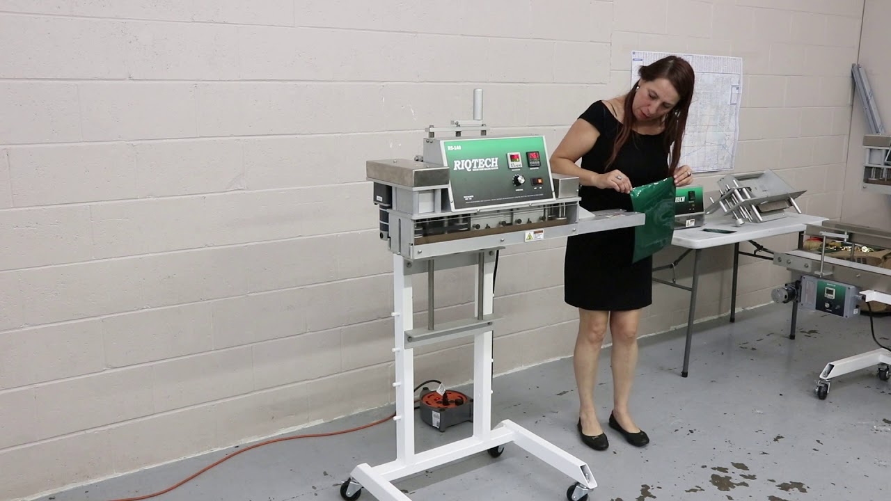 RIQTECH RS140 band sealer with trimmer tutorial en espa&ntilde;ol