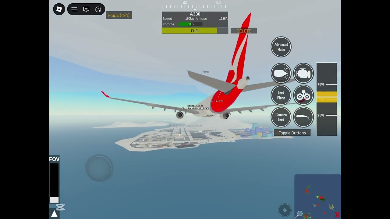 Qantas A330 Flight from Tokyo to Perth PTFS Roblox