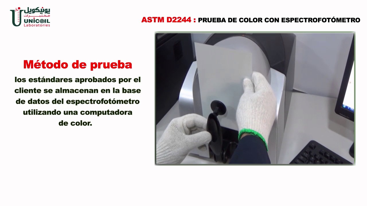 Prueba de color con espectrofotómetro