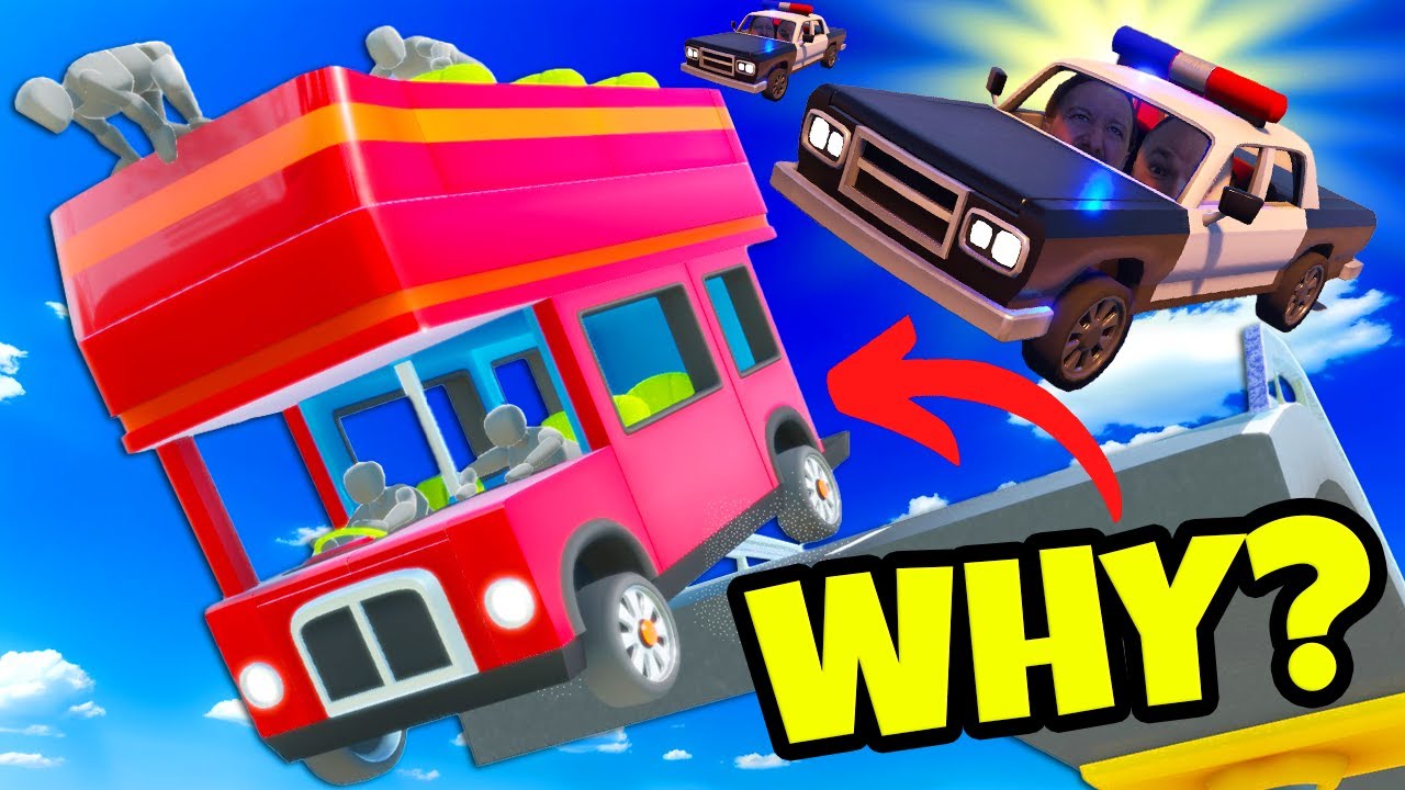 Doing EPIC Stunts During a Police Chase in Turbo Dismount 2!
