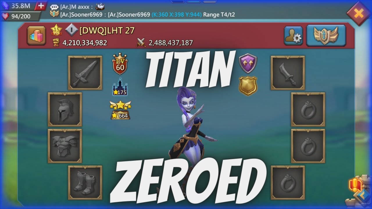 Lords Mobile - 4B Might Maxed LH Titan Zeroed in Cav phalanx