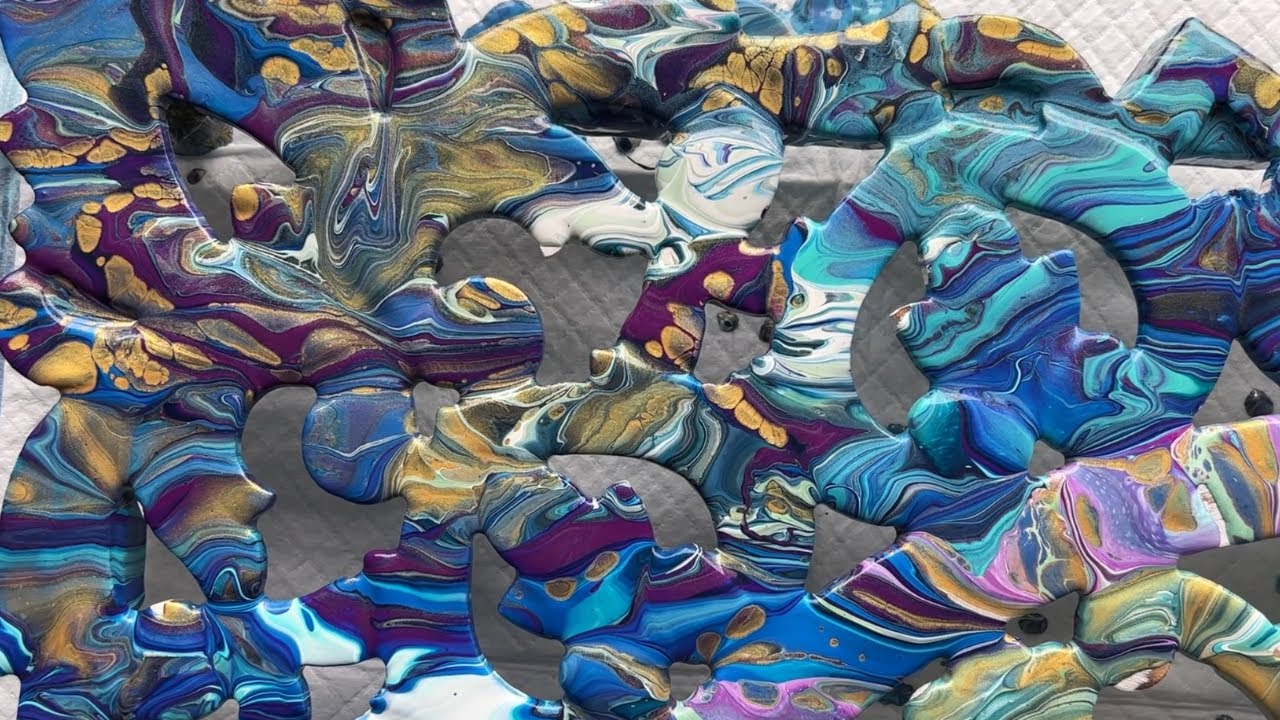 Расслабляющая акриловая заливка на ОГРОМНОЙ мандале 36x36, создание АБСТРАКТНОГО ИСКУССТВА. Неско...