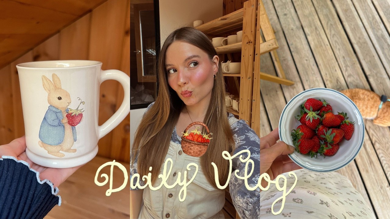 Je crée ma collection de mugs fraise 🍓 poterie, aquarelle & moments de vie doux