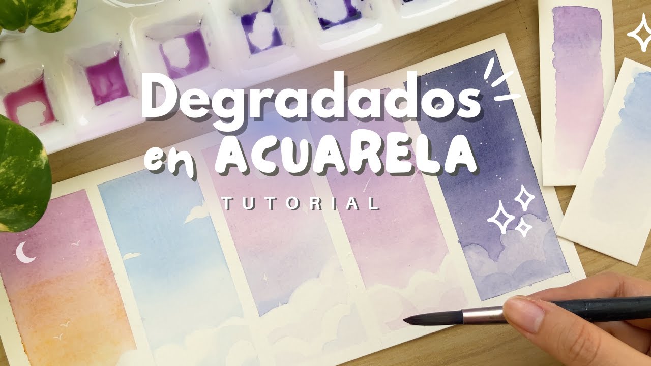 CIELOS DEGRADADOS EN ACUARELA 🎨 | Tutorial para aprender a pintar!