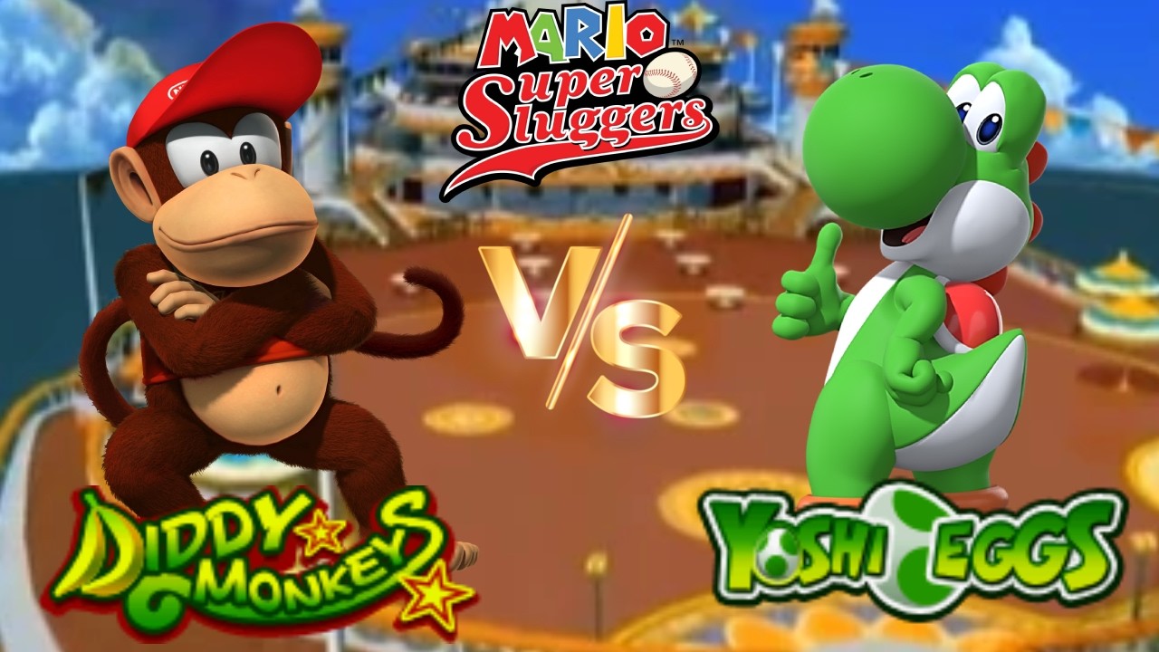 Super Mario Sluggers - Season 132 Game 11 Diddy vs Yoshi [Daisy Cruiser Day]