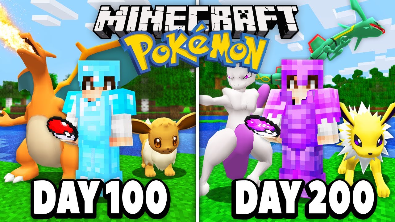 I spent 200 DAYS in Minecraft Pokémon.. here's what happened.. (Pixelmon 100 Days)