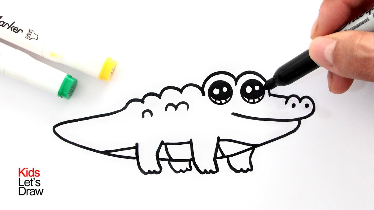Cómo dibujar un COCODRILO kawaii | Dibujos para niños